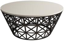 Журнальный столик Kalune Design Stil Metal Ferforje, черный цв./кремовый цв., 90 см x 90 см x 38 см