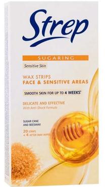 Depiliacinės juostelės Strep Sugaring Wax Face & Sensitive Areas, 20 vnt.