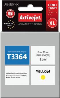Rašalinio spausdintuvo kasetė ActiveJet AE-33YNX, geltona sp., 12 ml