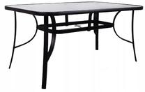 Lauko stalas Springos GF1014, skaidri sp./juoda sp., 150 cm x 90 cm x 71 cm