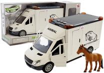 Автомобиль с фигурой Lean Toys Beautiful City Animal Transporter LT5935, коричневый цв./белый цв.