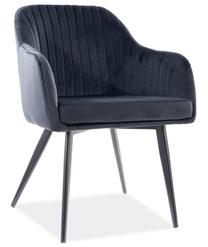 Valgomojo kėdė Elina Velvet, juoda sp., 59 cm x 47 cm x 81 cm