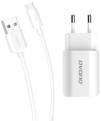 Telefono įkroviklis Dudao A2EU + Micro, Micro USB/2 x USB, 100 cm, balta sp.
