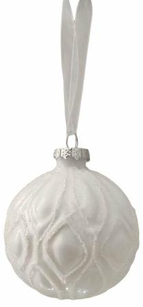 Eglutės žaisliukas Christmas Touch EBE441059, balta sp., 8 cm, stiklas