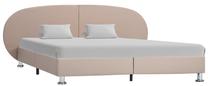 Lova dvigulė VLX Faux Leather 285425, 180 x 200 cm, smėlio sp., be čiužinio, su grotelėmis