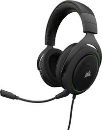 Vadu spēļu austiņas Corsair HS50, melna krās./zaļa krās.