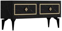 TV galds Kalune Design Arel, zelta krās./melna krās., 120 cm x 29.6 cm x 49 cm