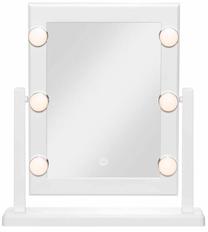 Kosmētiskais spogulis 4Living LED, ar gaismu, stāvošs, 37 cm x 41 cm, balta krās.
