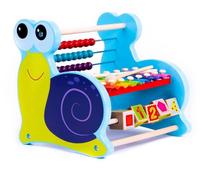 Развивающая игра Malowany Las Wooden Abacus Snail, 20.8 см, синий цв.