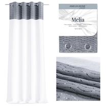 Дневной занавес AmeliaHome Melia 38739, белый цв./серый цв., 140 см x 250 см
