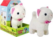 Rotaļu dzīvnieks kaķis Lean Toys Animal World, 14 cm, balta krās.