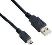 Kabelis 4World USB 2.0 A male, Mini USB, 1.8 m, juoda sp.