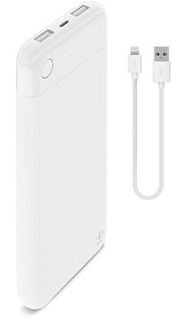 Lādētājs-akumulators (Power bank) Belkin, 10000 mAh, balta krās.