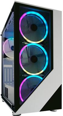 Kompiuterio korpusas LC-Power Gaming 803W Lucid X LC-803W-ON, balta sp./juoda sp.