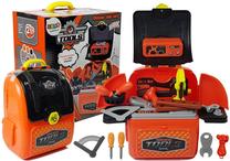 Bērnu darbarīku komplekts Lean Toys Deluxe Tool Set 6877, oranža krās./pelēka krās.
