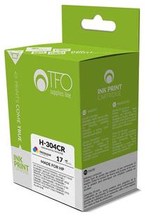 Tintes printera kasetne TFO H-304CR (N9K07AE) Remanufactured, dzeltens krās./fuksīna (magenta) krās./zilganzaļa (cyan) krās., 17 ml