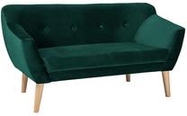 Sofa Scandinavian Bergen 2 Velvet, žalia sp., 139 x 54 cm x 76 cm