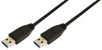 Vads Logilink USB to USB USB 3.0 A male, USB 3.0 A male, 1 m, melna krās.