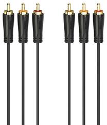 Kabelis Hama 3 x RCA - 3 x RCA 3 x RCA male, 3 x RCA male, 3 m, melna krās.