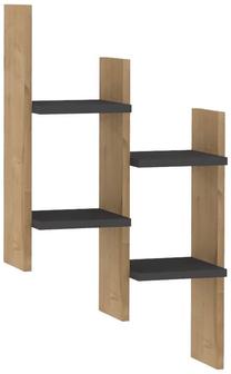 Sieninė lentyna Kalune Design Su 835PUQ1653, antracito sp./medžio sp., 85 cm x 14.5 cm x 49.4 cm