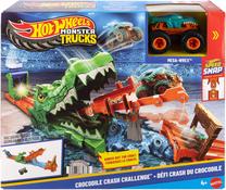 Autotrase Mattel Hot Wheels Monster Trucks Crocodile Crash Challenge JJN45, daudzkrāsaina