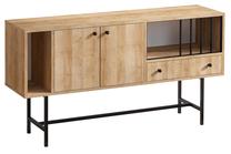 Spintelė Kalune Design Freya 793ELG1802, ąžuolo sp./juoda sp., 40 cm x 150 cm x 80 cm