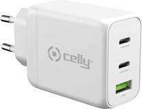 Telefono įkroviklis Celly TC3GAN65WWH, USB/2 x USB-C, balta sp., 65 W
