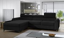 Kampinė sofa Mariall Mat Velvet 99, juoda sp., kairinė, 190 x 300 cm x 98 cm
