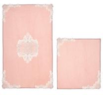 Vonios kilimėlių rinkinys Foutastic 394ANR1553, balta sp./rožinė sp., 100 cm x 60 cm