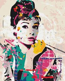 Tapymas pagal skaičius Brushme Audrey Hepburn, įvairių spalvų