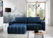 Kampinė sofa Bonett Solar 79, tamsiai mėlyna sp., kairinė, 175 x 250 cm x 92 cm