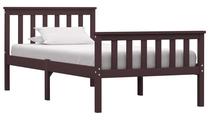 Lova viengulė VLX Bed Frame, 90 x 200 cm, tamsiai ruda sp., be čiužinio, su grotelėmis