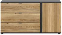 Komoda Luen, ruda sp./juoda sp., 76.5 cm x 39.5 cm x 143.5 cm