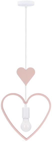Valgusti rippuv Candellux Lighting Heart H, E27, 1 x 20 W, valge v./roosa v. / valge v.