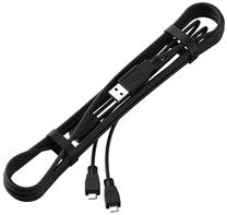 Laidas Favero Assioma Pro Micro-USB, polivinilchloridas (pvc), juoda sp.