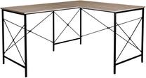 Kampinis rašomasis stalas B-182, 140 cm x 120 cm, 76 cm, ruda sp./juoda sp.