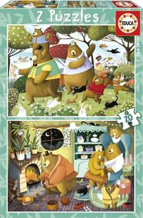 Dėlionė 2in1 Educa Forest Tales, 20 cm x 28 cm, 40 vnt., įvairių spalvų