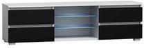 ТВ стол Pro Meble Milano 150, белый цв./черный цв., 150 см x 35 см x 42 см