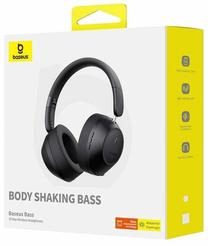 Prekė su pažeista pakuote. Belaidės ausinės Baseus Bass 30 Max, juoda sp.