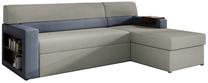 Kampinė sofa Rico Soro 83, Soro 76, mėlyna sp./pilka sp., dešininė, 160 x 250 cm x 85 cm