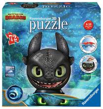 3D dėlionė Ravensburger How To Train Your Dragon: The Hidden World 11145, 13 cm x 13 cm, 72 vnt., juoda sp.