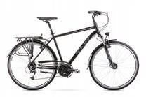 Velosipēds tūristu Romet, 28 ", 21" rāmis, melna krās.
