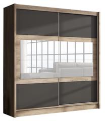 Spinta Stolar Salwador Country, pilka sp., 203 cm x 61 cm x 215 cm, su veidrodžiu