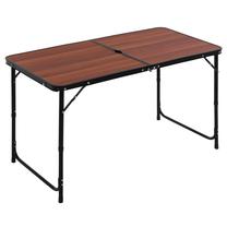 Stovyklavimo stalas Springos CS0108, ruda sp./juoda sp., 120 cm x 60 cm x 53.3 - 70 cm