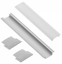 LED juostos profilis GTV Glax Įfrezuojamas PA-ZGLAXOMZ-00, sidabro sp., IP20