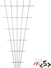 Auga atbalsts Bioogrod 721423, 75 cm, 150 cm, tērauds, melna krās.