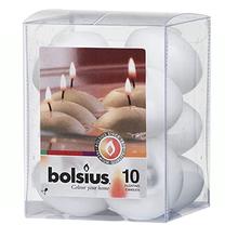 Svece, peldošā Bolsius, 4.5 h, 10 gab., balta krās.