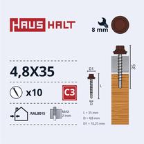 Pašvītņojošā skrūve Haushalt, 4.8 mm x 35 mm, 10 gab.