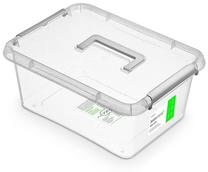 Uzglabāšanas kaste ar vāku, paredzēts uzglabāšanai/rotaļlietām Orplast Antibacterial, 12.5 l, caurspīdīga krās., 39 x 29 x 16.5 cm