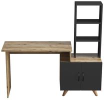 Rašomasis stalas su lentyna Kalune Design Sasha, 146 cm x 45 cm, 138 cm, antracito sp.